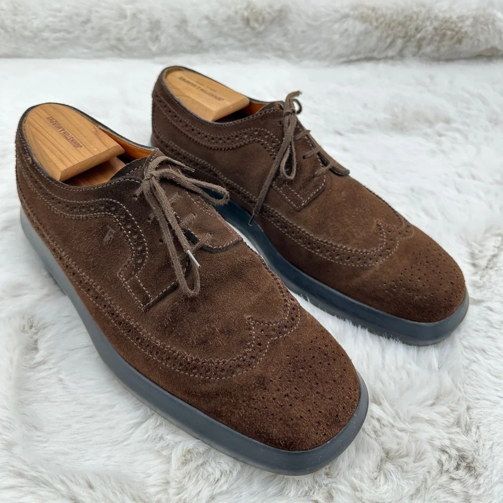 Tod’s Brown Suede lace up Oxford Shoes men’s‎ derby size 9.5